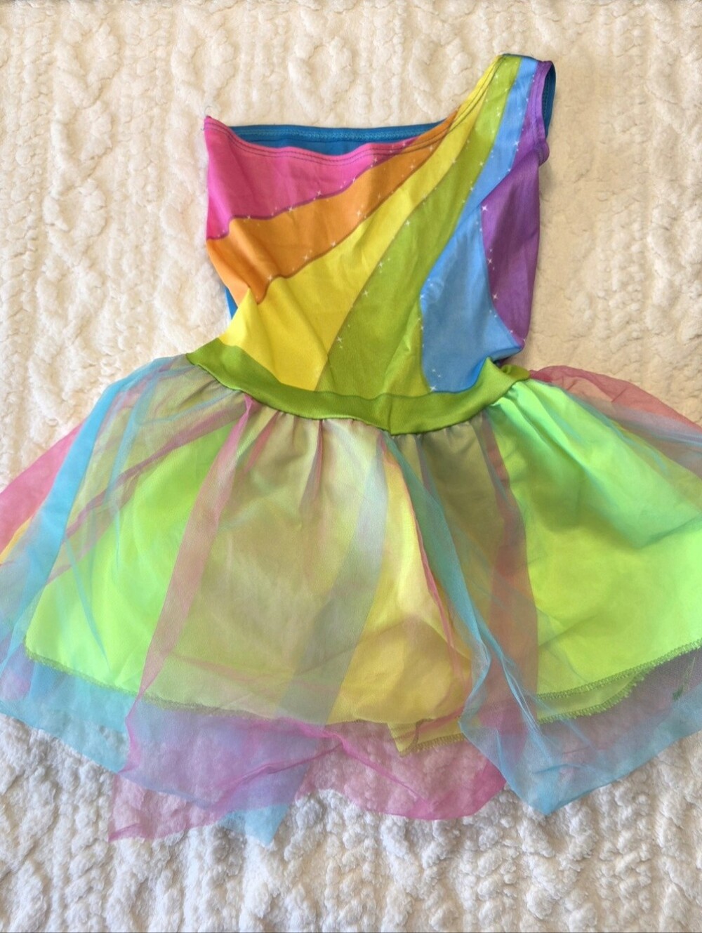 Rainbow One Shoulder Tutu Costume Dress Kids Medium